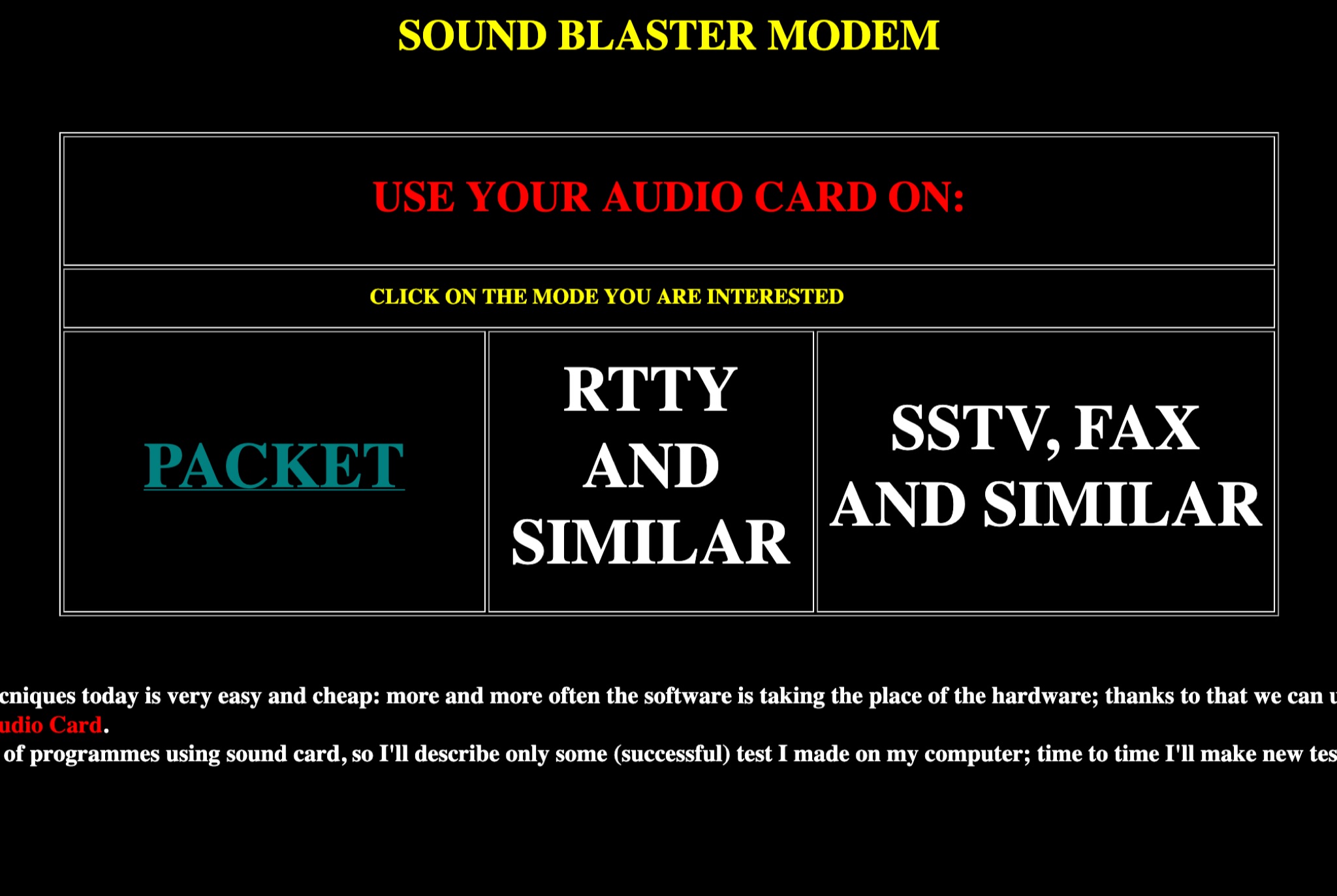 Soundblaster and Packet