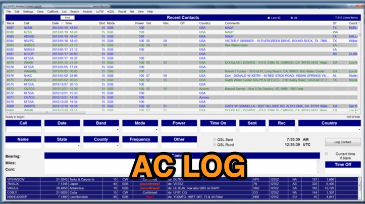 Amateur Contact Log