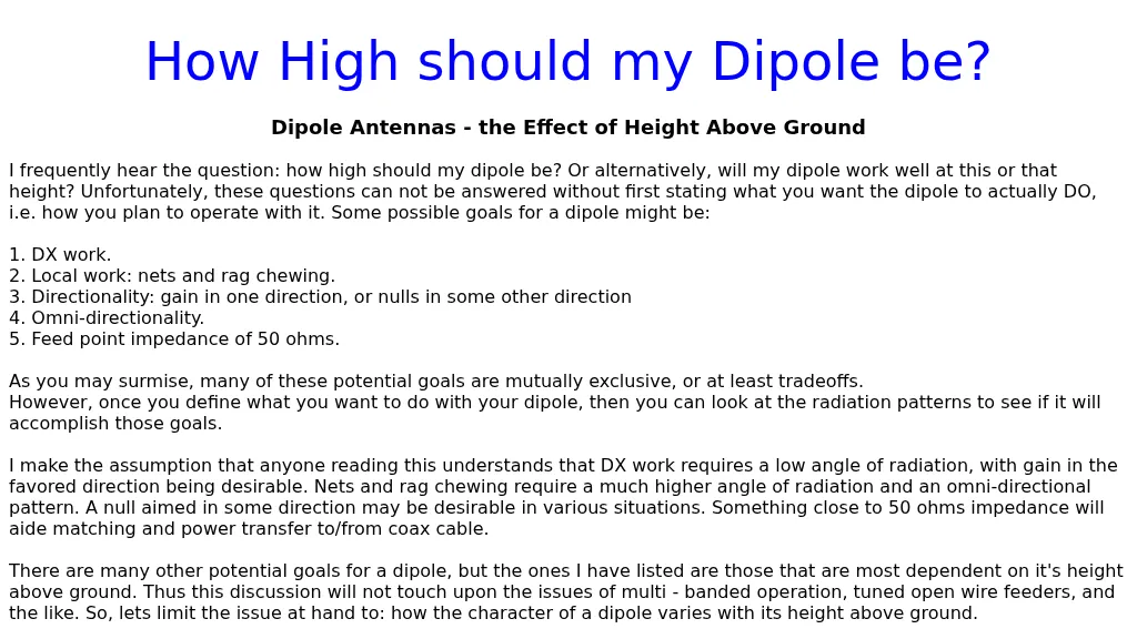 Dipole Height