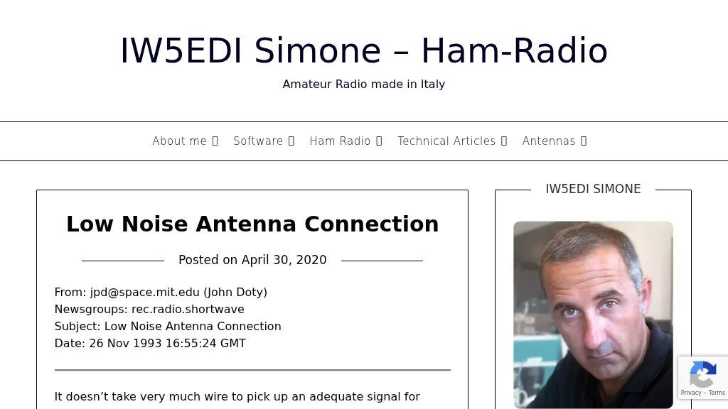 Low Noise Antenna Connection