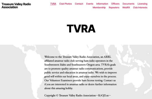 Treasure Valley Radio Association, K7OJI.ORG