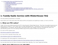 Family Radio Service with MisterHouse FAQ