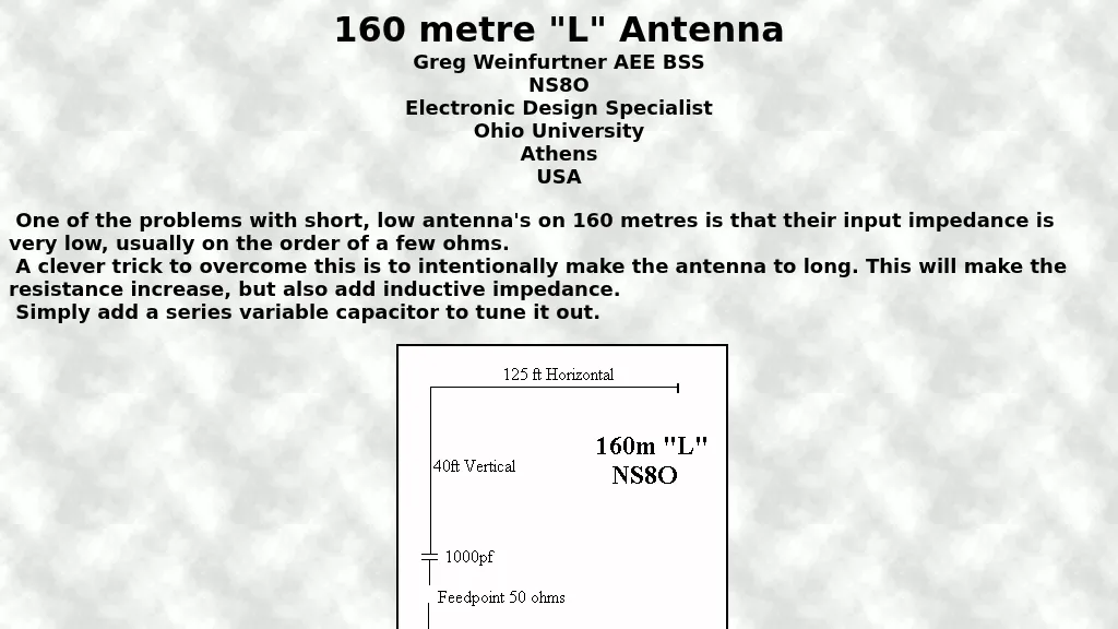 160 metre L antenna