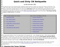 How to... CW Traffic Nets