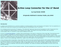 DXZone Active Loop Converter for LF