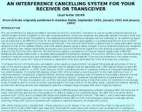 DXZone Interference Cancelling System