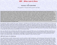 QRP When Less is More
