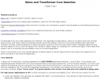 Balun and Transformer Core Selection