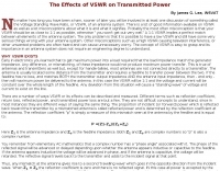 DXZone Effects of VSWR on Transmitted Power