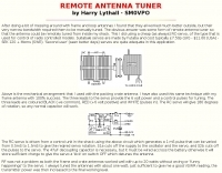 Remote Antenna Tuner