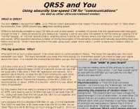 QRSS and you (About VERY low-speed CW)