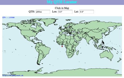 DXZone QTH Locator map