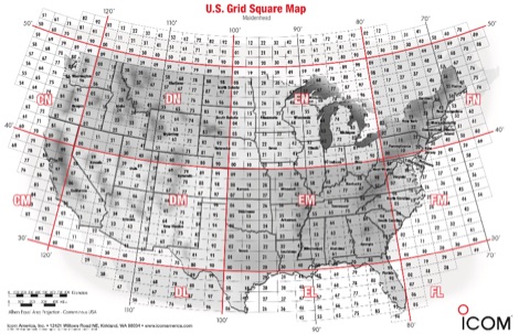DXZone US Grid Square Map