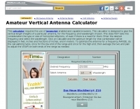 DXZone Amateur Vertical Antenna Calculator