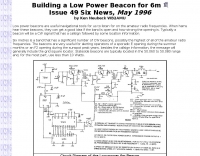 Building a Low Power Beacon for 6m