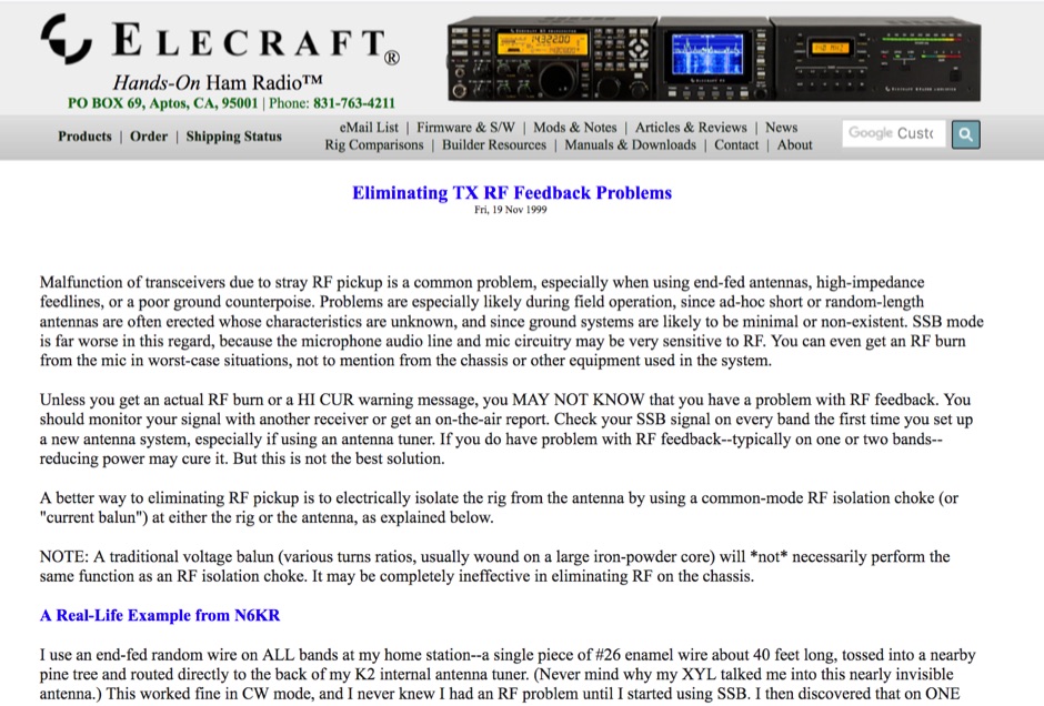 DXZone Eliminating TX RF Feedback Problems