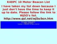 DXZone K4DPC 10 Meter Beacon List