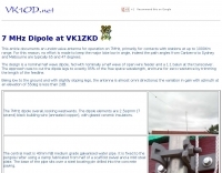 7 MHz Dipole at VK1ZKD Picture