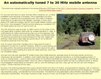 An automatically tuned 7-30MHz mobile antenna Picture