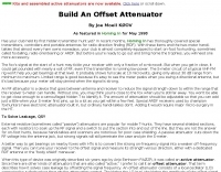 Offset Attenuator Project