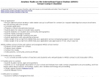 ARISS School Contact Checklist