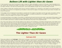 Balloon Lift with Lighter than Air Gases