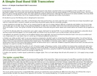 A Simple Dual Band SSB Transceiver