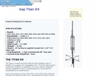 DXZone Gap Titan DX Specifications