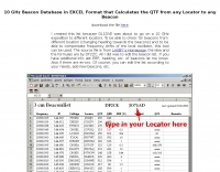 DXZone QTF Calculator for 10 GHz Beacons