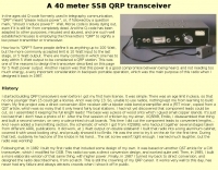 DXZone A 40 meter SSB QRP transceiver