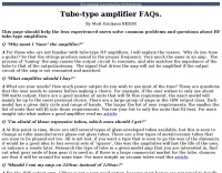 Tube-type amplifier FAQs.