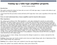 DXZone Tuning up a tube-type amplifier properly