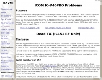 ICOM IC-746PRO Problems