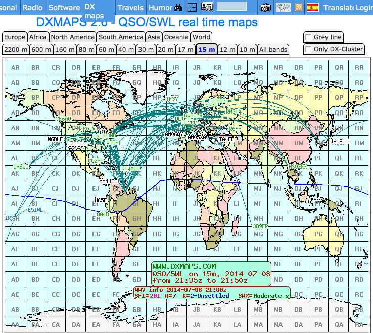 DXZone DX-Sherlock - QSO real time maps and listings