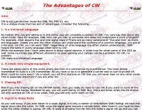 The Advantages of CW