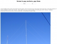Screw in guy anchors and guy lines Picture