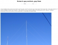 Screw in guy anchors and guy lines