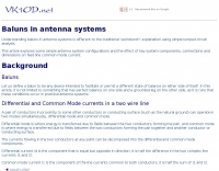 Baluns in antenna systems