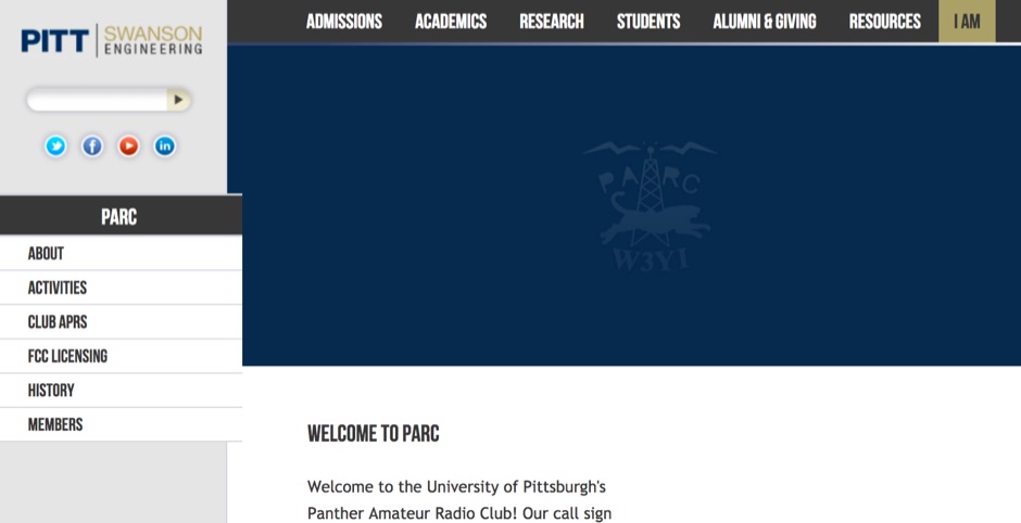 PARC W3YI University of Pittsburgh Picture