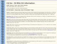 DXZone CQ Six - 50 MHz DX Information