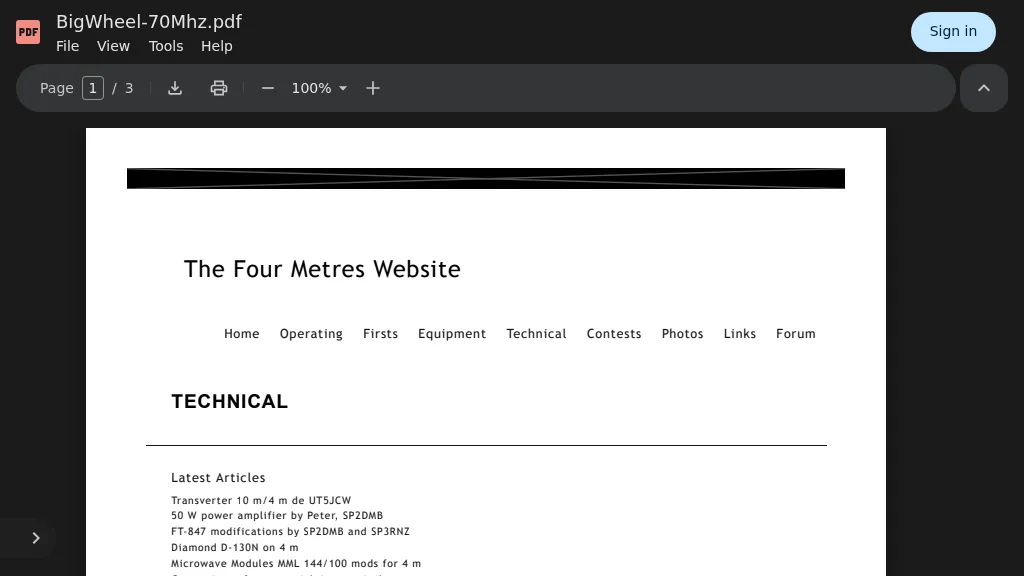 70 MHz Big Wheel image
