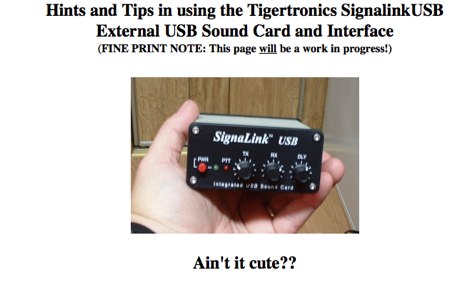 Signalink USB Interface - Setup notes