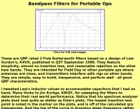 DXZone Bandpass Filters for Portable Usage