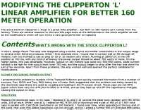 DXZone Dentron Clipperton L linear Modification for 160m