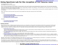 Receive VLF natural radio with Spectrum Lab