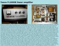 Repairing an FL2000B linear amplifier 