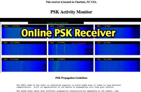 PSK31 HF Receiver in Charlotte NC  USA