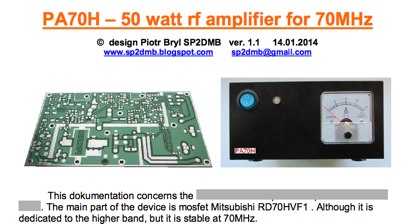 DXZone 50W Power Amplifier for 70 MHz