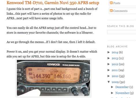 Kenwood TM-D710 and Garmin Nuvi 350 Picture