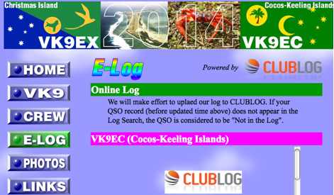 DXZone VK9EC VK9EX Online Log